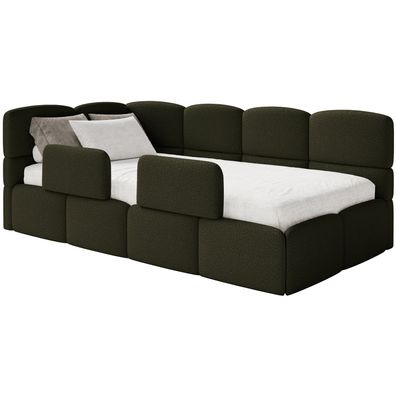 Selsey Cloudy - Kinderbett 120x200, Kopfteil links, Matratze & Bettkasten, Bouclé Oli