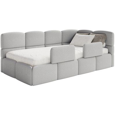 Selsey Cloudy - Kinderbett 120x200, Kopfteil rechts, Matratze & Bettkasten, Bouclé He