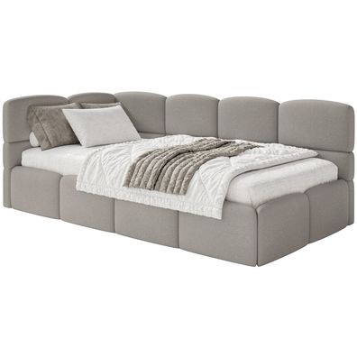Selsey Cloudy - Jugendbett 120x200, Kopfteil links, Matratze & Bettkasten, Chenille H