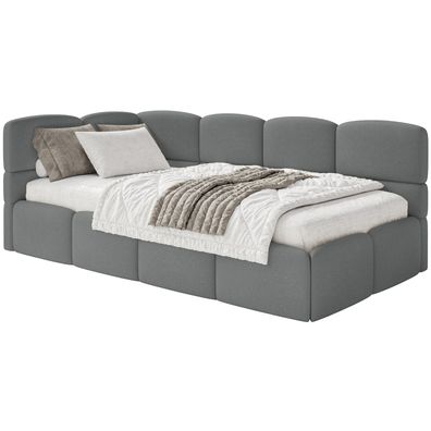 Selsey Cloudy - Jugendbett 120x200, Kopfteil links, Matratze & Bettkasten, Chenille D