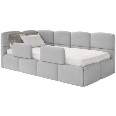 Selsey Cloudy - Kinderbett 120x200, Kopfteil links, Matratze & Bettkasten, Chenille H