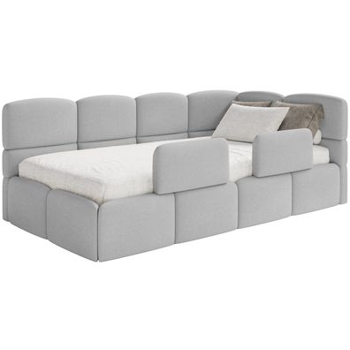 Selsey Cloudy - Kinderbett 120x200, Kopfteil rechts, Matratze & Bettkasten, Chenille