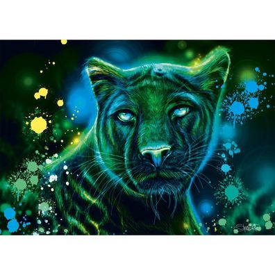Schmidt Spiele Puzzle Sheena Pike Neon Blau grüner Panther 1000Teile