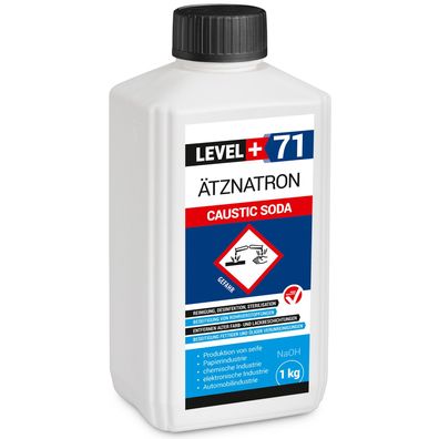 Ätznatron Flasche 1x1kg Natriumhydroxid Kaustisches Soda NaOH LEVEL PLUS L+71