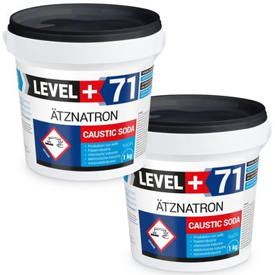 Ätznatron Kaustisches Soda NaOH Eimer 2x1kg Natriumhydroxid LEVEL PLUS L+71