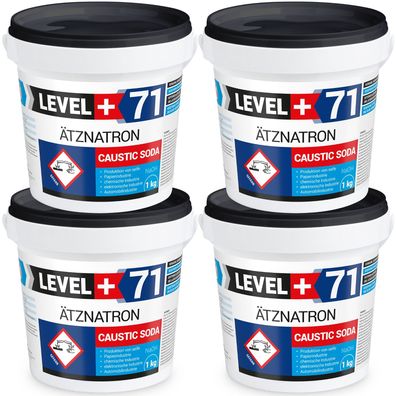 Ätznatron Kaustisches Soda NaOH Eimer 4x1kg Natriumhydroxid LEVEL PLUS L+71