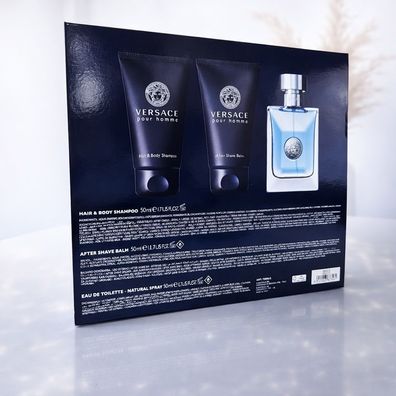 Versace Pour Homme Geschenkset 50ml EDT + After Shave + Duschgel NEU OVP