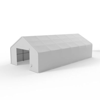 Zelthalle mit Schrägdach 6,1x9,76m PVC 750g/m2