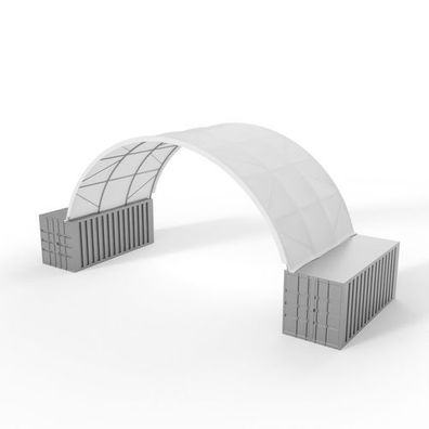 Containerdach 10x6m PVC 750g/m2