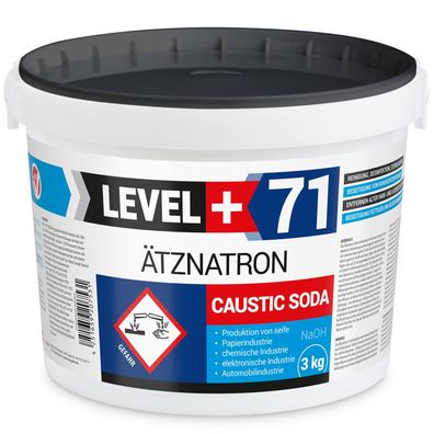 Ätznatron Eimer 1x3kg Natriumhydroxid Kaustisches Soda NaOH LEVEL PLUS L+71