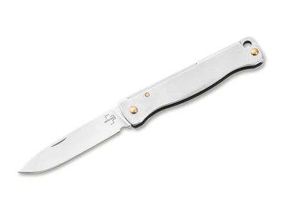Böker Plus Atlas mini Silber Edelstahlgriff, 12C27 Stahl, mit Öse