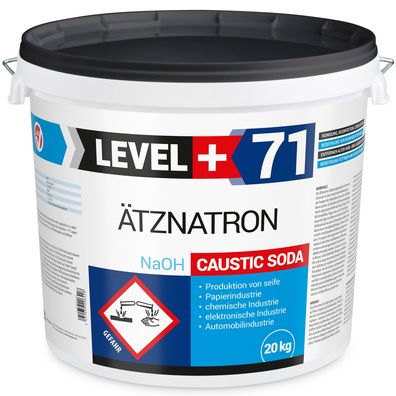 Ätznatron Eimer 20kg Natriumhydroxid Kaustisches Soda NaOH LEVEL PLUS L+71