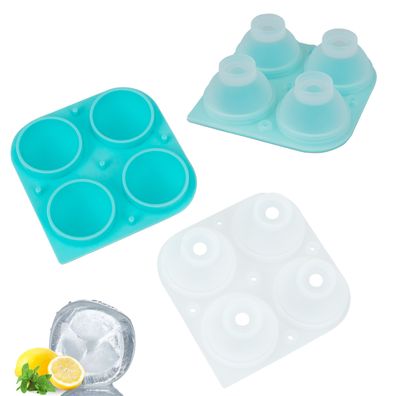 bremermann 4er Silikon-Eiskugelform, 2er-Set, für je 4 Eisbälle ca. Ø 4,5 cm