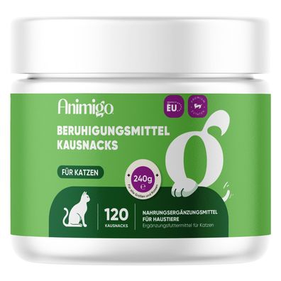 animigo Beruhigungsmittel für Katzen - 120 Entspannung Kausnacks