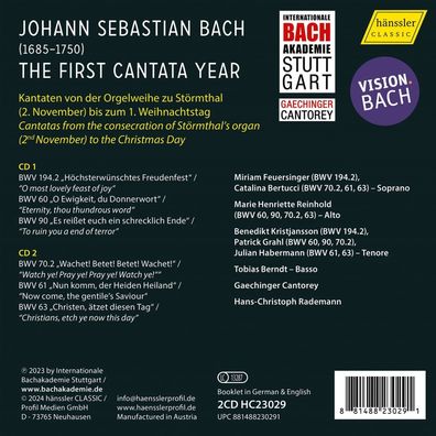 Johann Sebastian Bach (1685-1750): Vision. Bach 5 - Kantaten vo