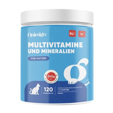 Animigo Multivitamine für Katzen - 120 Vitamine Kausnacks