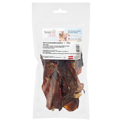 Wild & Fein Schulterblattknorpelmix Wild, 100 g - Kauartikel für Hunde