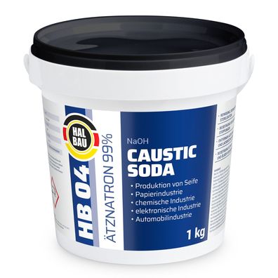 Ätznatron Kaustisches Soda NaOH Natriumhydroxid Eimer 1x1kg HALBAU HB04