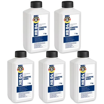 Ätznatron Kaustisches Soda NaOH Natriumhydroxid Flasche 5x1kg HALBAU HB04