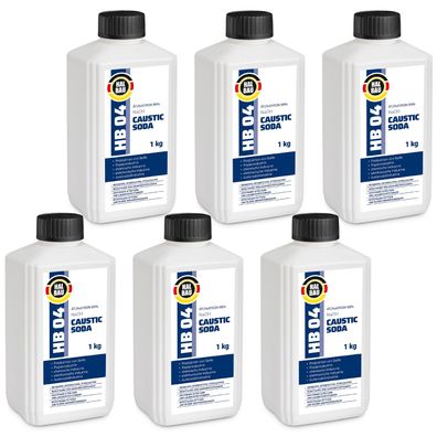 Ätznatron Kaustisches Soda NaOH Natriumhydroxid Flasche 6x1kg HALBAU HB04