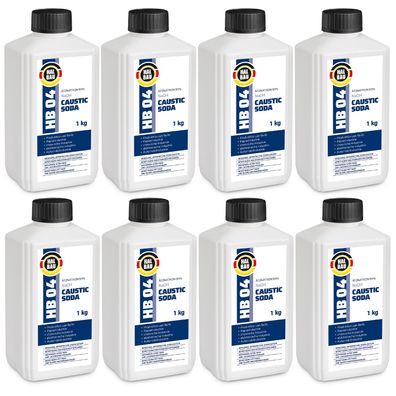 Ätznatron Kaustisches Soda NaOH Natriumhydroxid Flasche 8x1kg HALBAU HB04