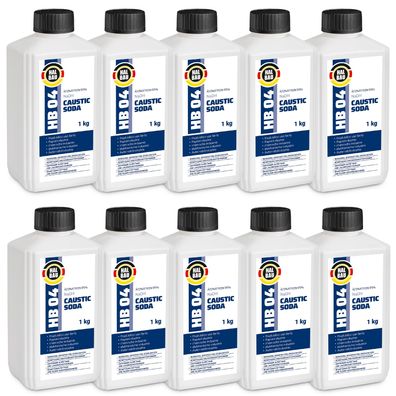 Ätznatron Kaustisches Soda NaOH Natriumhydroxid Flasche 10x1kg HALBAU HB04
