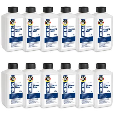 Ätznatron Kaustisches Soda NaOH Natriumhydroxid Flasche 12x1kg HALBAU HB04