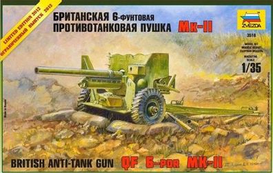 Zvezda 923518 Panzerabwehrkanone QF-6 PDR Mk. II in 1:35 Zvezda 3518 Bausatz