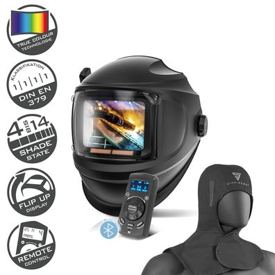 Stahlwerk Automatik-Schweißhelm MASTER 3-in-1 im Set mit Schweißhaube – True-Colour