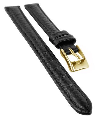 Softnappa Uhrenarmband | weiches Leder mit Naht | schwarz | 33858