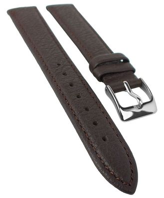 Softnappa Uhrenarmband | weiches Leder mit Naht | dunkelbraun | 33846
