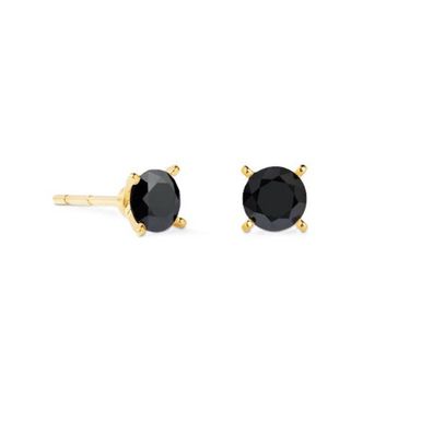 Ohrstecker - Edelstahl Gold - Dot Schwarz Krappe