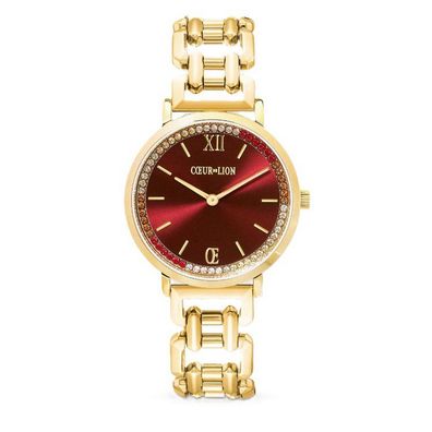 Uhr - Edelstahl Gold - Red Statement