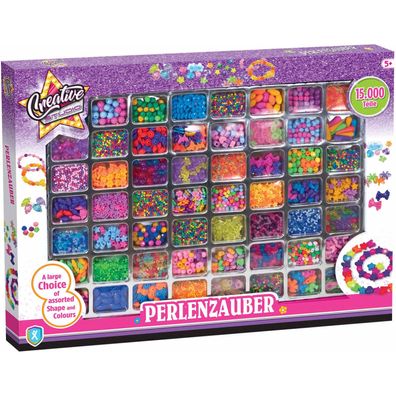 Kinder Perlen XXL Bastelperlen Set Perlenzauber DIY Perlenschmuck 15.000 Teile