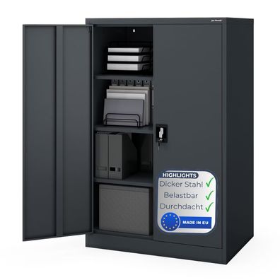 Aktenschrank abschließbar KADO Flégeltéren 140x90x60cm Anthrazit