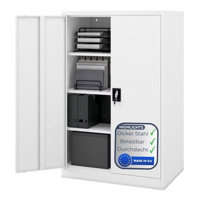 Aktenschrank abschließbar KADO Flégeltéren 140x90x60cm Weiß
