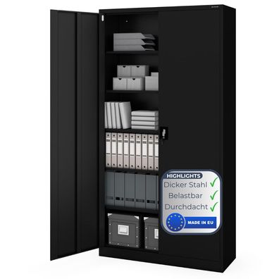 Aktenschrank abschließbar KADO Flégeltéren 220x115x40cm Schwarz
