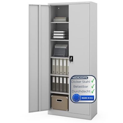 Aktenschrank abschließbar KADO Flégeltéren 220x90x40cm Grau