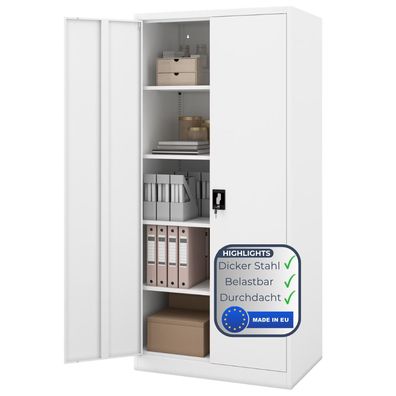 Aktenschrank abschließbar KADO Flégeltéren 195x90x60cm Weiß