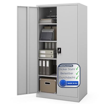 Aktenschrank abschließbar KADO Flégeltéren 185x90x60cm Grau
