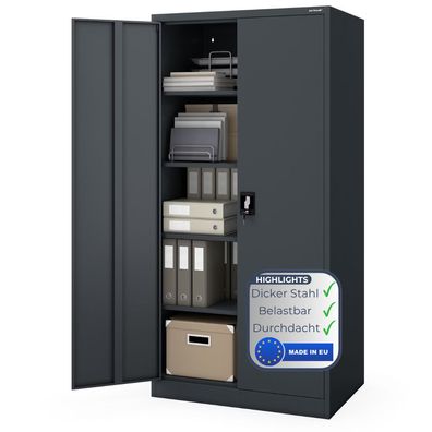 Aktenschrank abschließbar KADO Flégeltéren 185x90x60cm Anthrazit