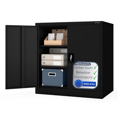 Aktenschrank abschlie?bar BEATA Fl?gelt?ren 93x90x60cm Schwarz
