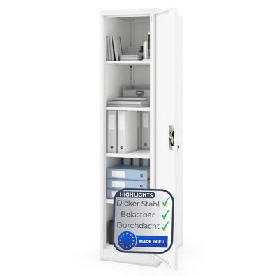Aktenschrank abschließbar KADO Flégeltéren 185x45x60cm Weiß