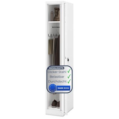 Umkleideschrank Spind KACPER 1 Abteil 180x30x50cm Wei?