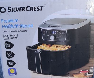 SilverCrest Heißluftfritteuse Airfryer Smart Home Premium 2150W 6,7L XXL