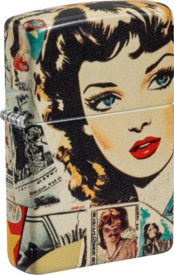 Zippo Benzinfeuerzeug, Girl Collage 50th, Bunt