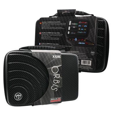 Bull´s Dartcase, Dartkoffer, Orbis 3XL,4 Dartsätze, Schwarz, 280x195x80mm