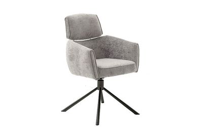 Sessel Esszimmerstühle QUEBEC 4-Fuss schwarz m. Armlehnen taupe