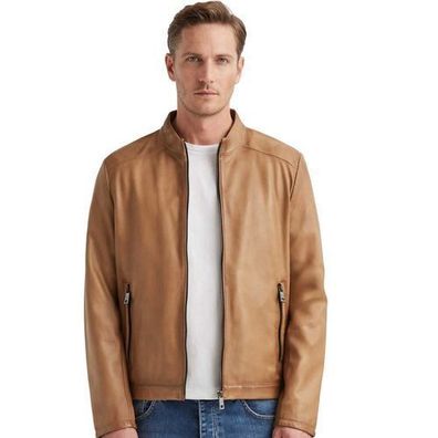 Milestone - Herren Lederjacke Lammnappa camel