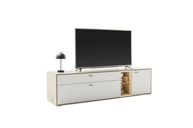 Santerno TV Board 1 Tür/2 SK/2 Fächer 199x53x50 cm Soft white Melamin